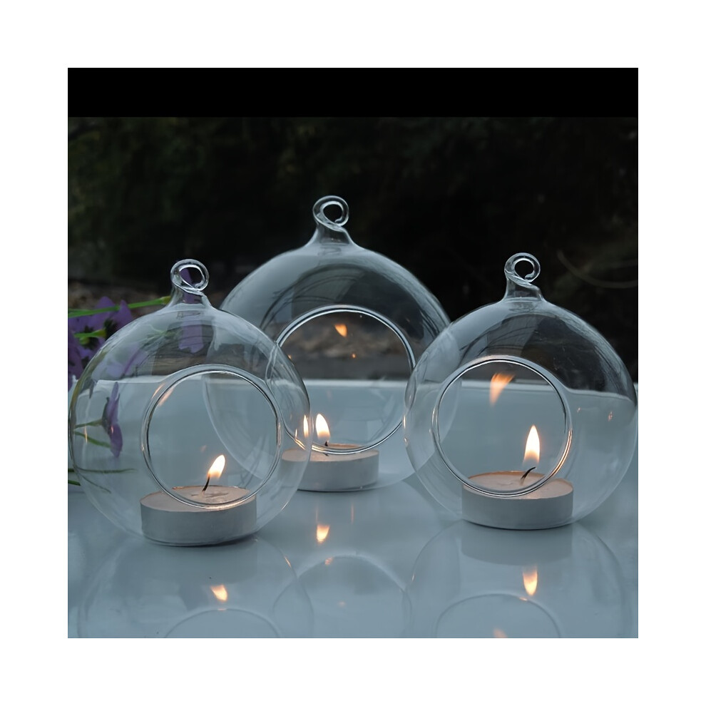 Flemye (6Pcs 10Cm) 6Pcs/Set Hanging Globes Orbs Tea Candle Holders Wedding Decorations Light