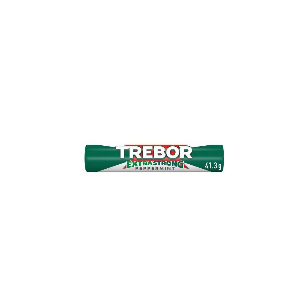 Trebor Extra Strong Peppermint Mints Roll 41.3g (Pack of 12)