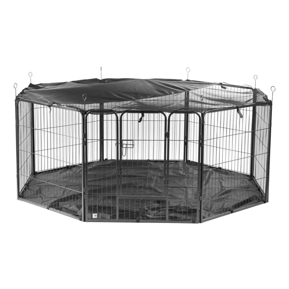 (Large Pet Playpen with Base and Cover) KCT 8 Side Heavy Duty Play Pen with Base and Cover