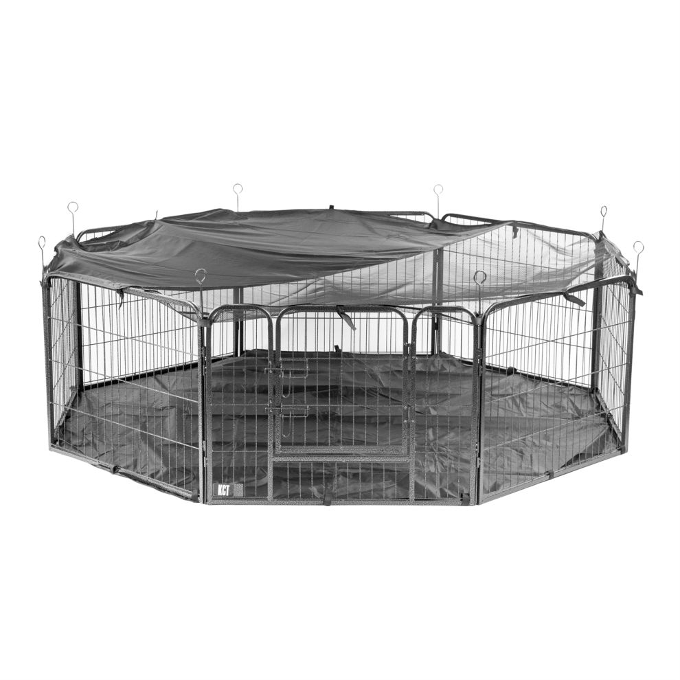 (Medium Pet Playpen with Base and Cover) KCT 8 Side Heavy Duty Play Pen with Base and Cover