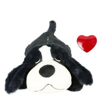 (black) Dog Heartbeat Toy Behavioral Aid Plush Stuffed Animal Pet Anxiety Pillow