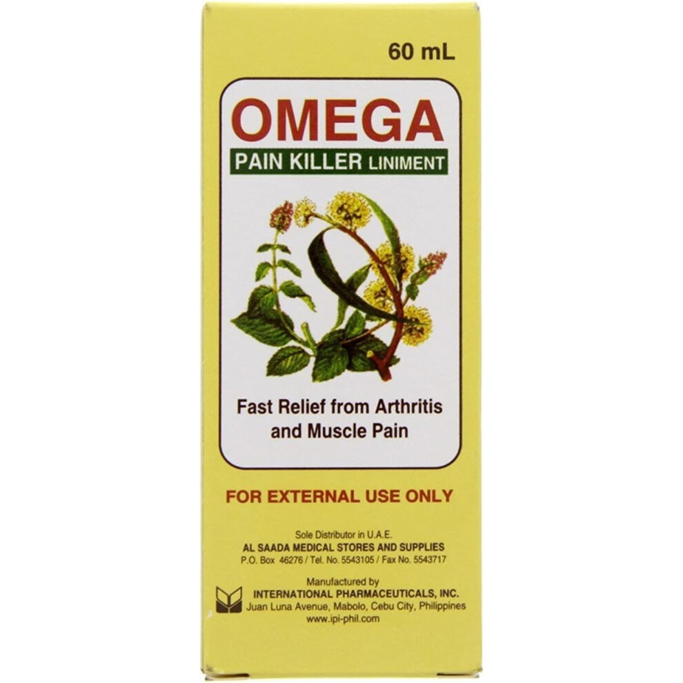 Omega Pain Killer Liniment Fast Relief Arthritis & Muscle Pain Relief Liniment 60ml