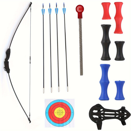 (20lb) 20lb Bow and Arrow Set Detachable Shooting Training Longbow with Target Surface