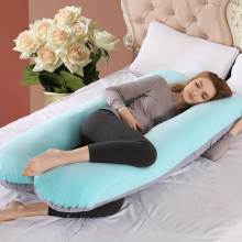 (Light Blue) Ultimate Comfort For Expectant Mothers - U-shaped Pillow Strap With Multifunctional