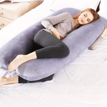 (Crystal Velvet-Gray) Ultimate Comfort For Expectant Mothers - U-shaped Pillow Strap With Multifunctional