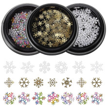 3 Boxes Christmas Nail Glitter Sequins Shining Nail Flakes Nail Art Decoration