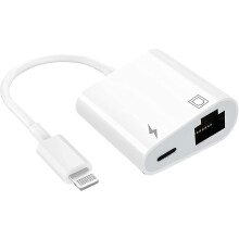 Lightning To Ethernet Adapter, Compatible 2 In 1 Ethernet Lan Network Adapter With Charge Port