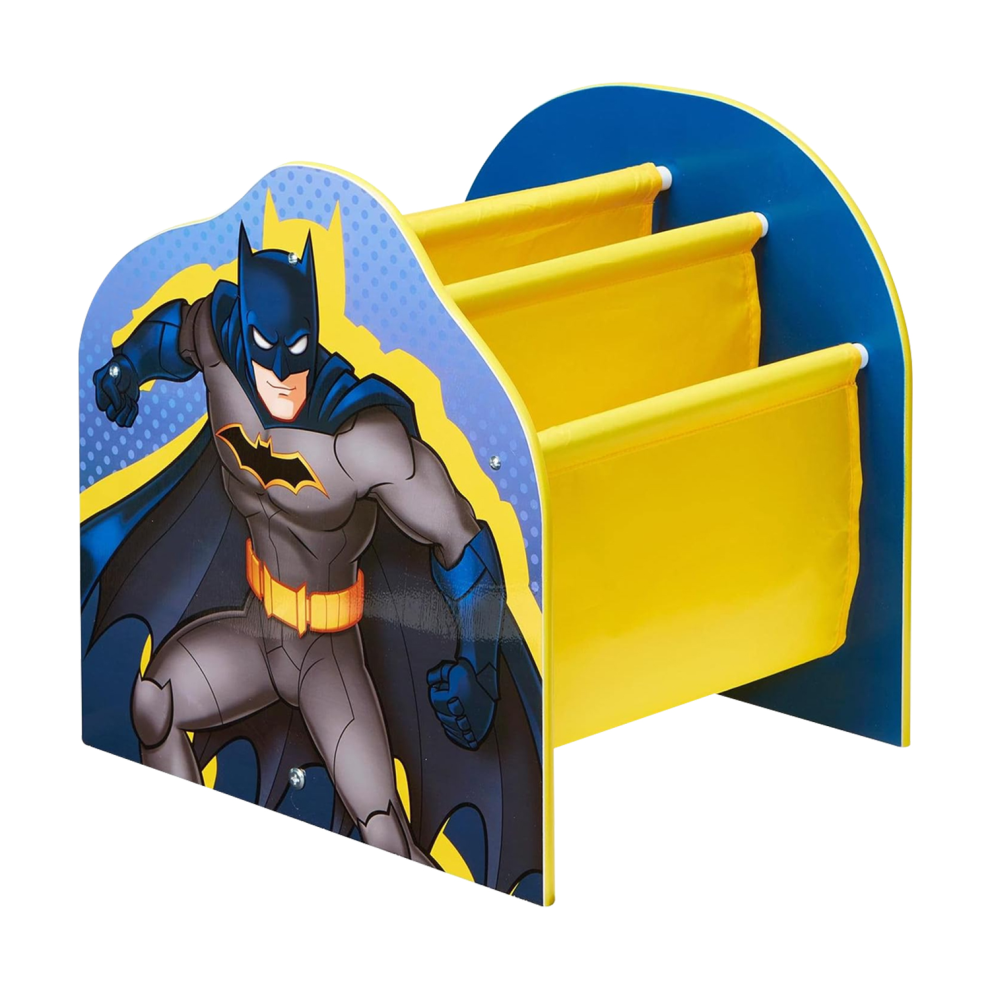 Batman Kids Sling Bookcase Childrens Book Shelf Storage Rack Organiser Wooden