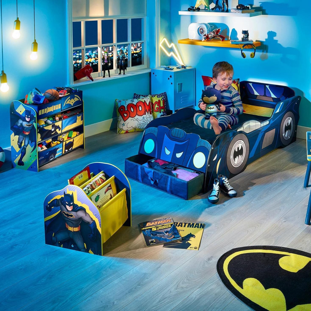 Batman Kids Sling Bookcase Childrens Book Shelf Storage Rack Organiser ...