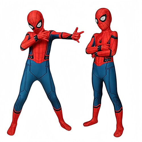 (150cm) Child Spiderman Homecoming Cosplay Suit Halloween 2
