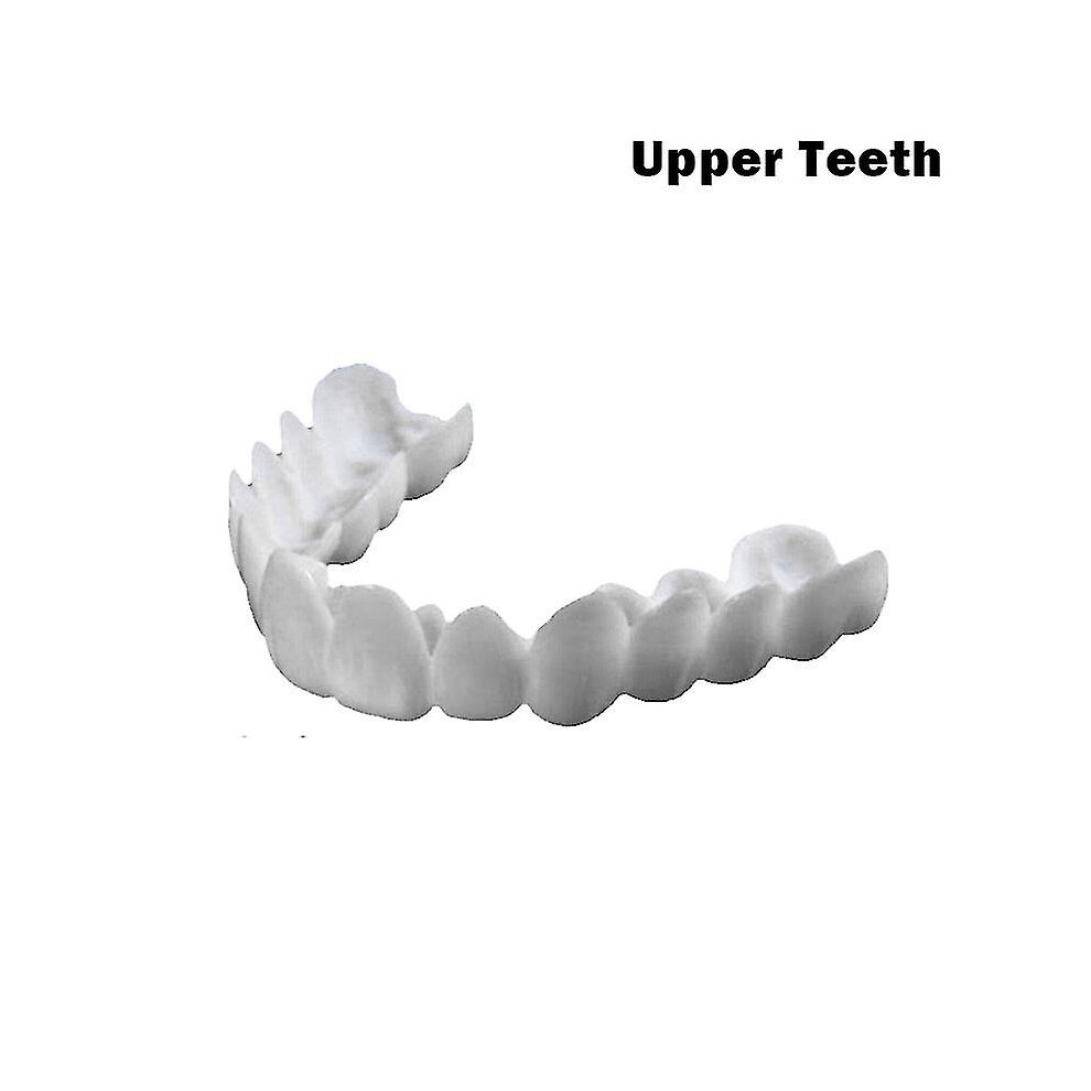 (Upper Teeth) New Snap On Smile Dental False Teeth Cover Perfect Smile Veneers Comfort Fit Flex Denture Teeth