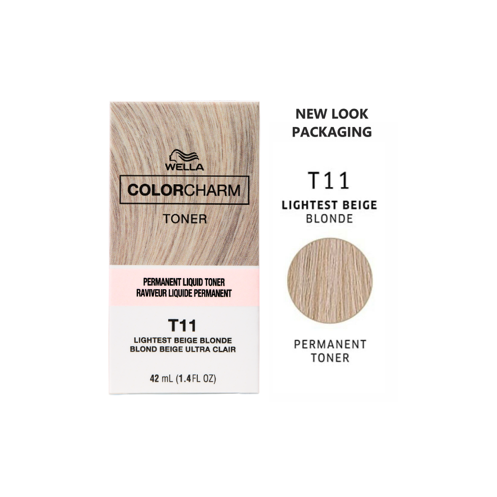 (T11 Lightest Beige Blonde) Wella Color Charm Permanent Liquid Hair Toner - Blondes