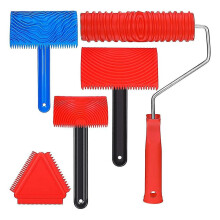 Set Of 5 Wood Graining Painting Tool Rubber Wall Texture Art Painting Tool Set For Diy Wall Room Ar