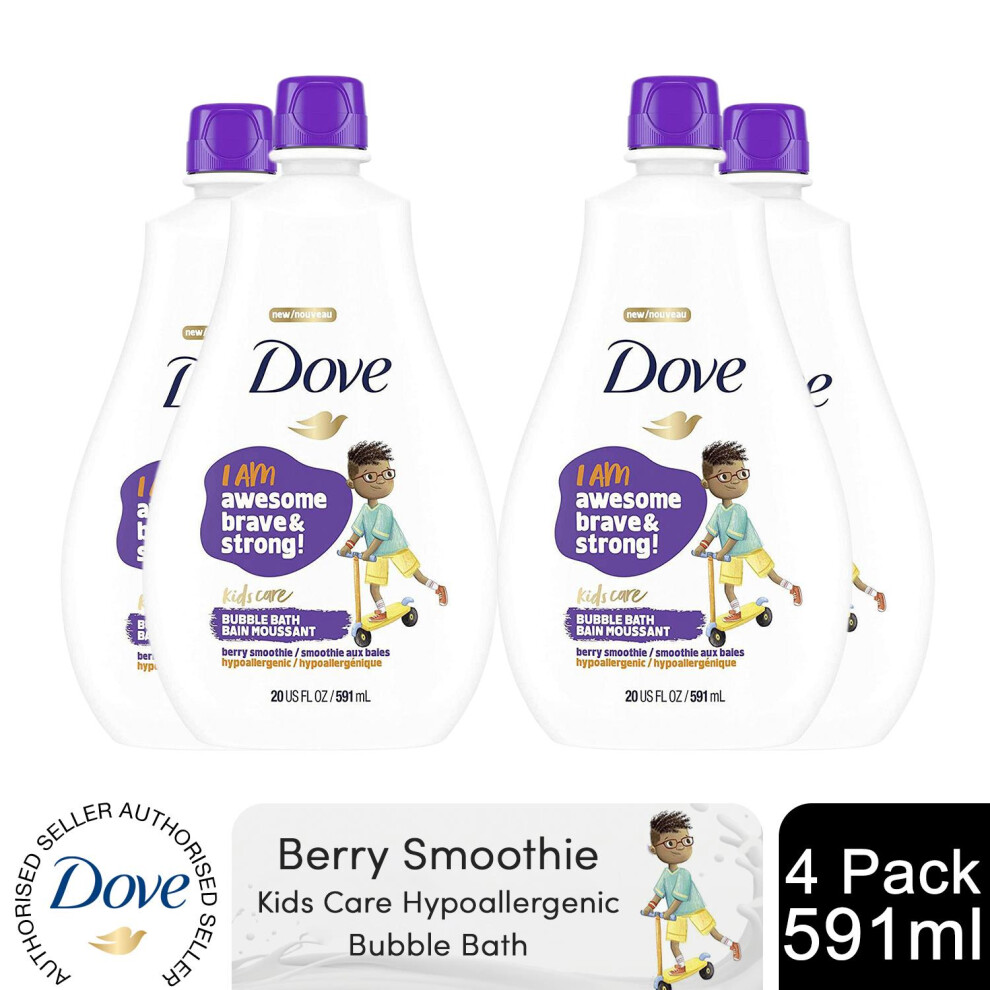 Dove Kids Care Awesome Bubble Bath Berry 591ml, 4 Pack