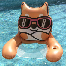(Dog) Creative Animal Shaped Floating Row, PVC Inflatable Mesh Floating Bed Water Chair