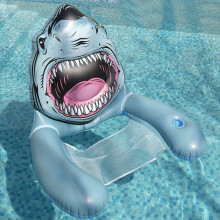 (Shark) Creative Animal Shaped Floating Row, PVC Inflatable Mesh Floating Bed Water Chair