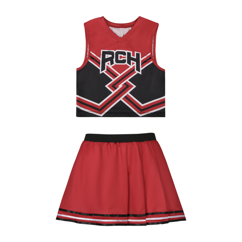 (M) Bring It On Cosplay Costume Printed Top & Skirt Cheerleading