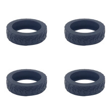 (Black) Texture Silicone Luggage Wheels Cover