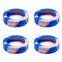 (Blue Mixed Pink) Texture Silicone Luggage Wheels Cover