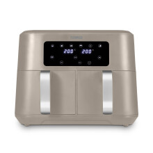Tower T17137MSH Vortx 8.5L Dual Basket Air Fryer with Dual Cook Function, 2400W, Latte & Chrome