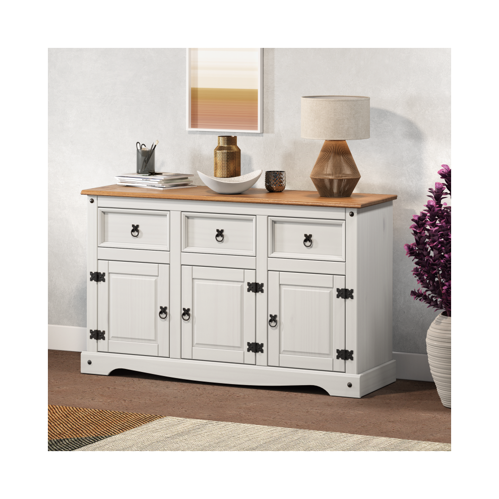 Mercers Furniture Corona 3 Door Sideboard Wooden Painted Wood White
