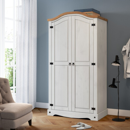 Mercers Furniture Corona White 2 Door Arch Top Robe