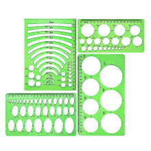 4 Pieces Template Plastic Rulers Circle Oval Circle Radius Drawing Templates For Office And School