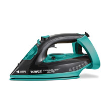 Tower T22021TL Ceralide Steam Iron with Fast Heat-up, Long Power Cord, 3100W, Black and Gold