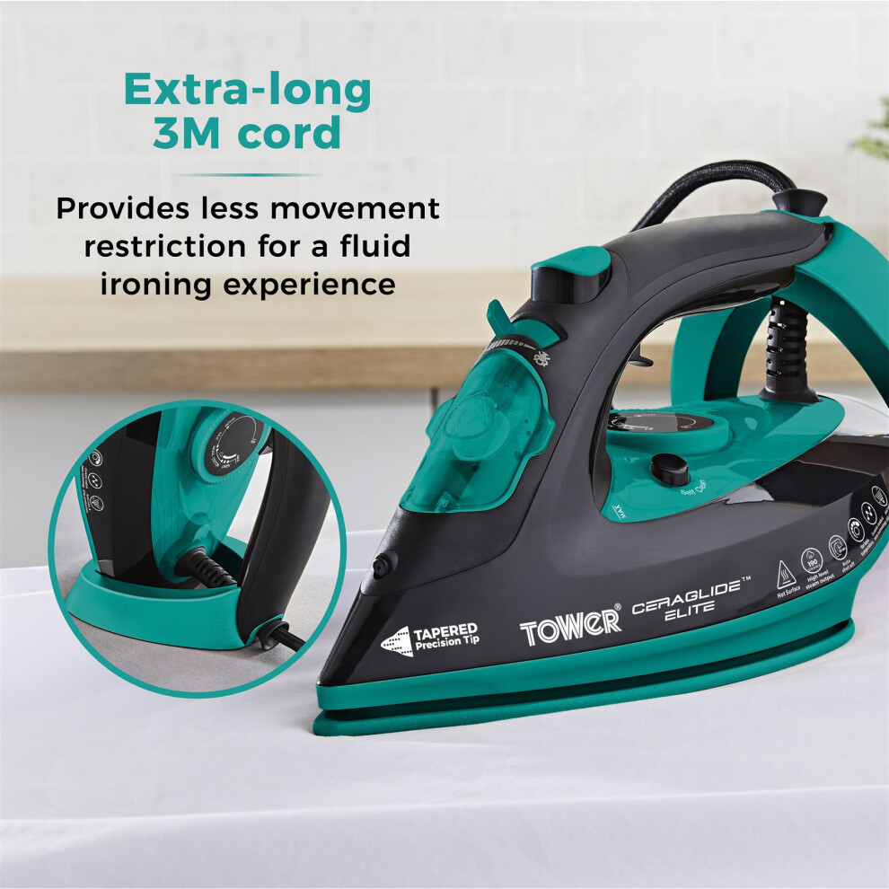 tower-t22021tl-ceralide-steam-iron-with-fast-heat-up--long-power-cord--3100w--black-and-gold