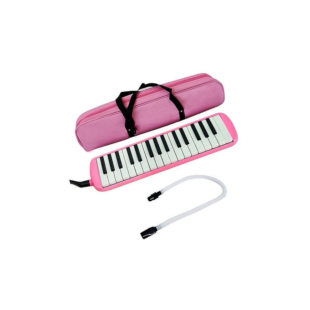 (Pink) Melodica 32 Keys With Carrying Bag Mouthpieces Air Piano Keyboard Musical Instrument Sets For Music Kids Adults Beginners Gifts Pink