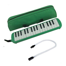 (Green) Melodica 32 Keys With Carrying Bag Mouthpieces Air Piano Keyboard Musical Instrument Sets For Music Kids Adults Beginners Gifts