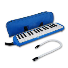 (Blue) Melodica 32 Keys With Carrying Bag Mouthpieces Air Piano Keyboard Musical Instrument Sets For Music Kids Adults Beginners Gifts