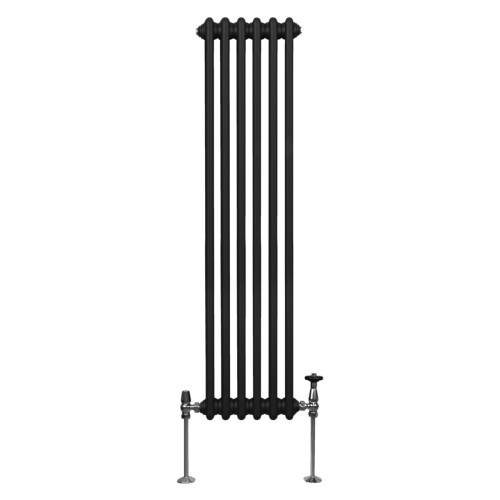 Traditionel 3-søjlet radiator - 1500 x 292 mm - Sort 1