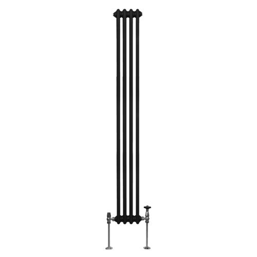 Traditionel 3-søjlet radiator - 1800 x 202 mm - Sort 1