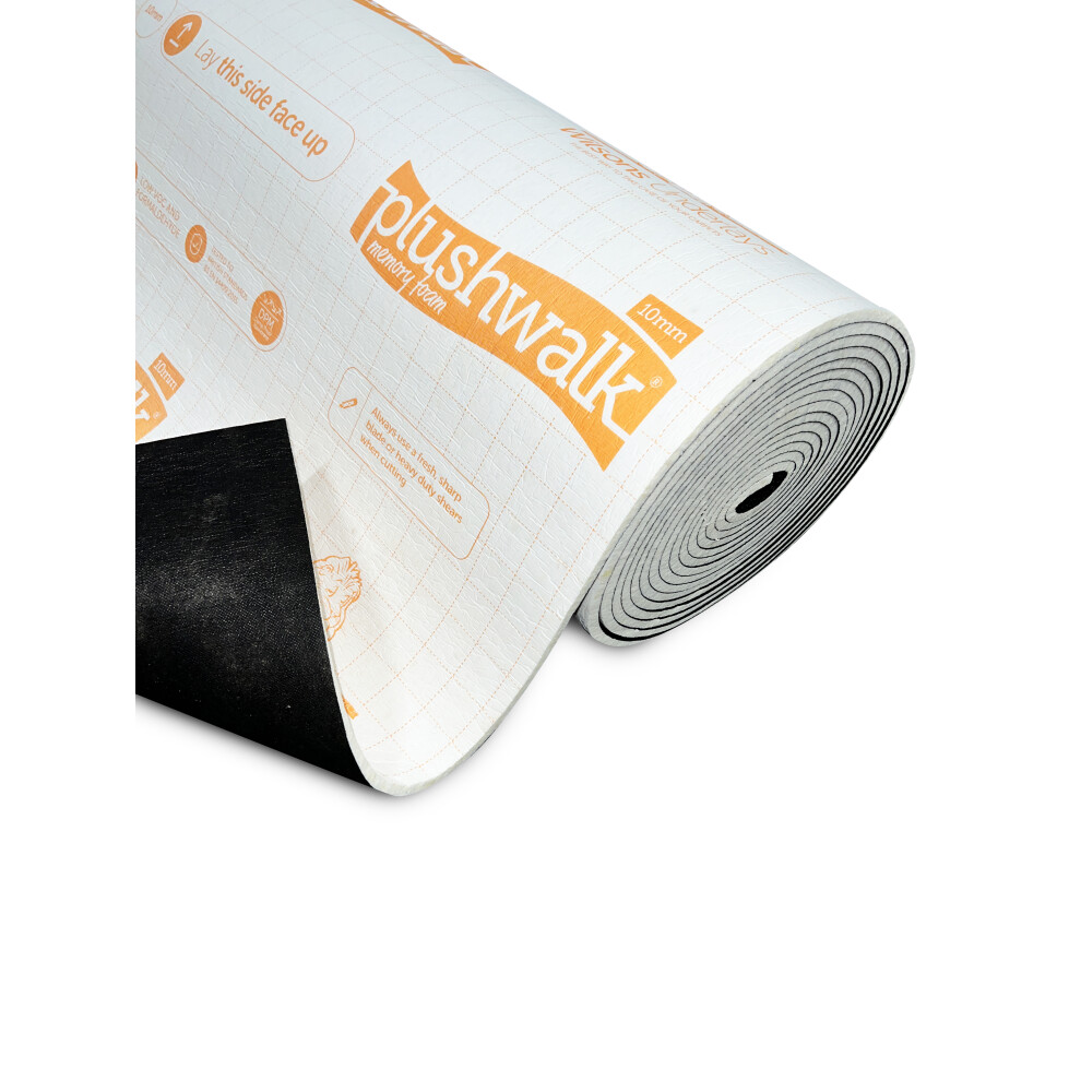 Plushwalk 10Mm Pu Foam Carpet Underlay - Soft Luxury Underfoot Feel 5056524006214