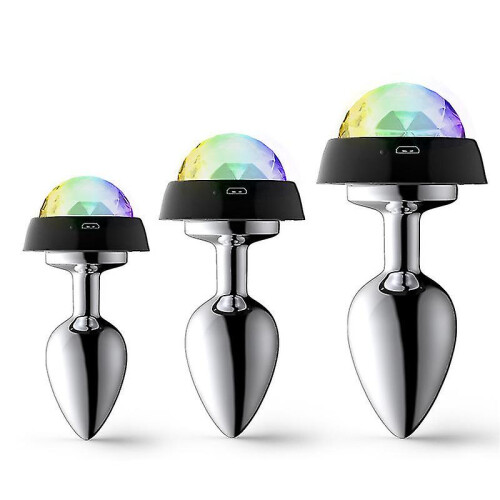 (M) Sound-controlled Led Light-emitting Anal Plugs Metal Anal Plugs Dilation Non-stainless Steel Posterior Anal Plugs