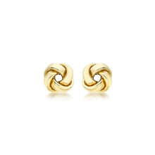 Carissima Gold Women's 9 ct Yellow Gold 10 mm Rectangular Tube Knot Stud Earrings