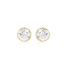 Carissima Gold Women's 9 ct Yellow Gold 7 mm Round Cubic Zirconia Polished Stud Earrings