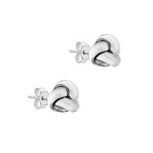 Carissima Gold Women's 9 ct White Gold 7 mm Triple Knot Stud Earrings
