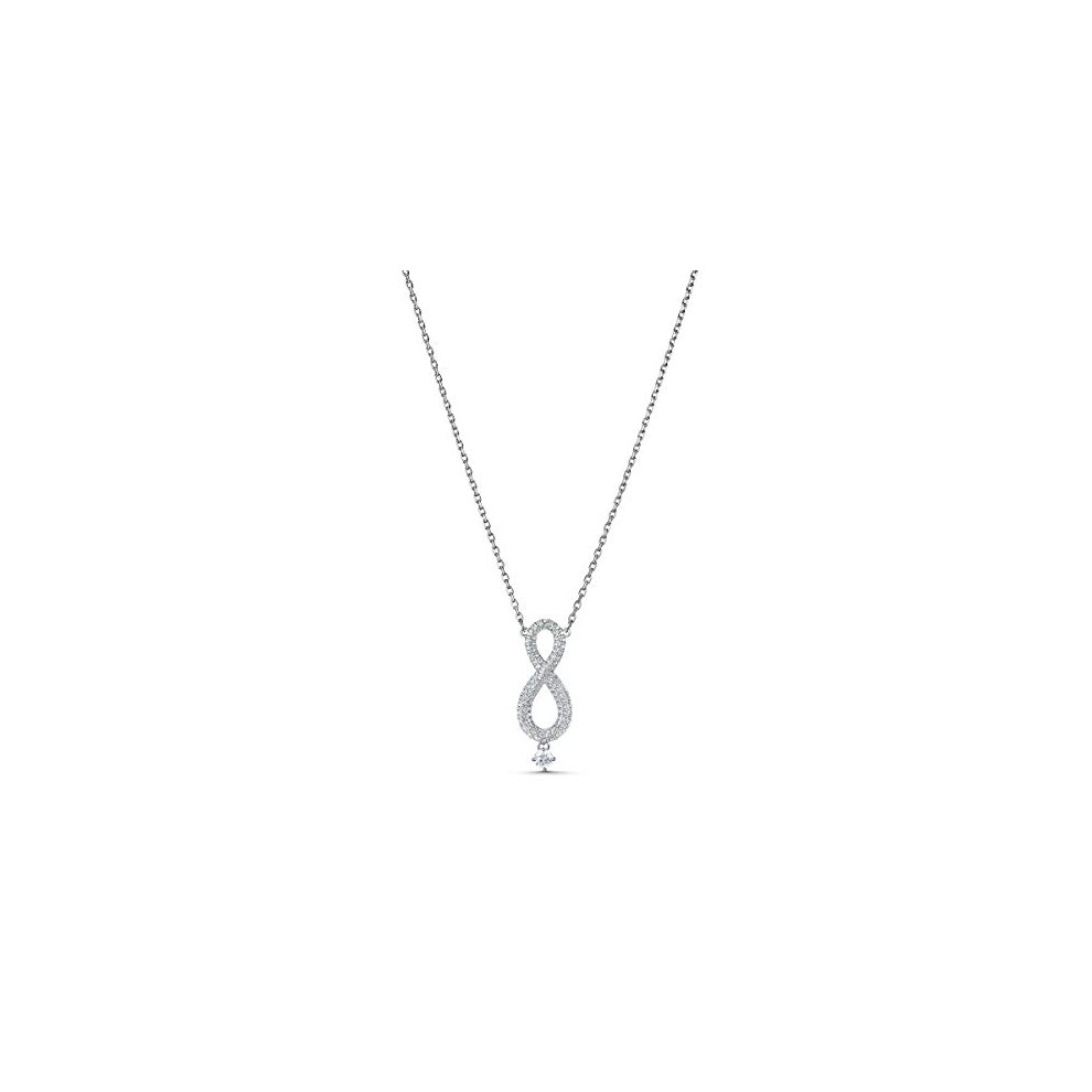 Swarovski Infinity Necklace Brilliant White Crystals with Elegant Rhodium Plated Metal Chain from the Swarovski Infinity Collection