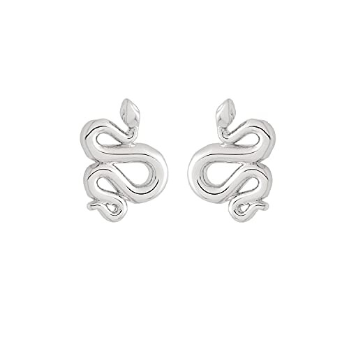 Doc Johnson All We Are White Snake Stud Earring (Silver Tone)