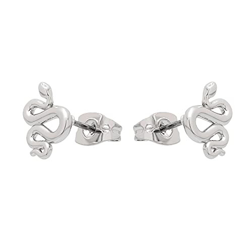Doc Johnson All We Are White Snake Stud Earring (Silver Tone) 1