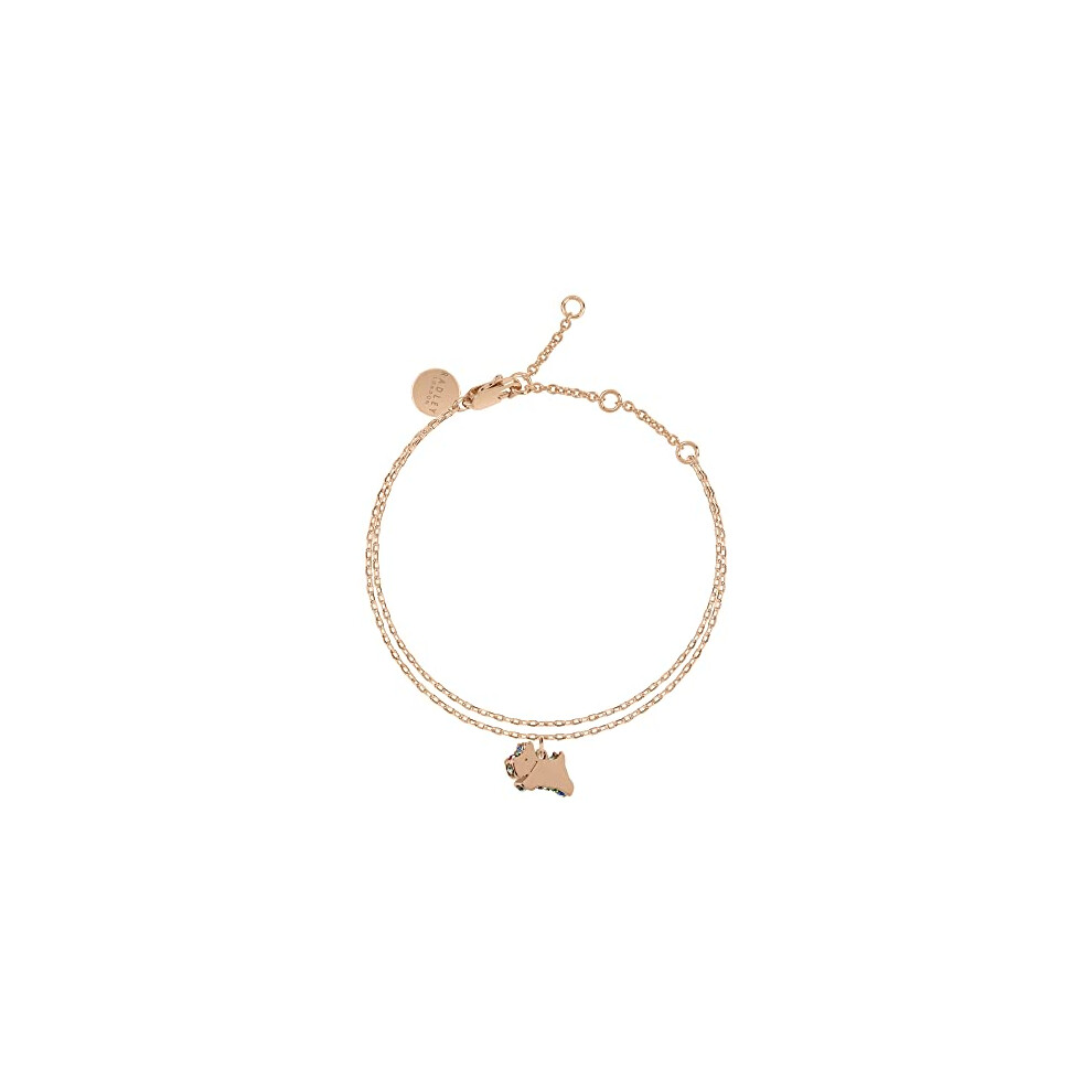 Radley 18ct Rose Gold Plated Double Jumping Dog Stone Edging Bracelet RYJ3154S