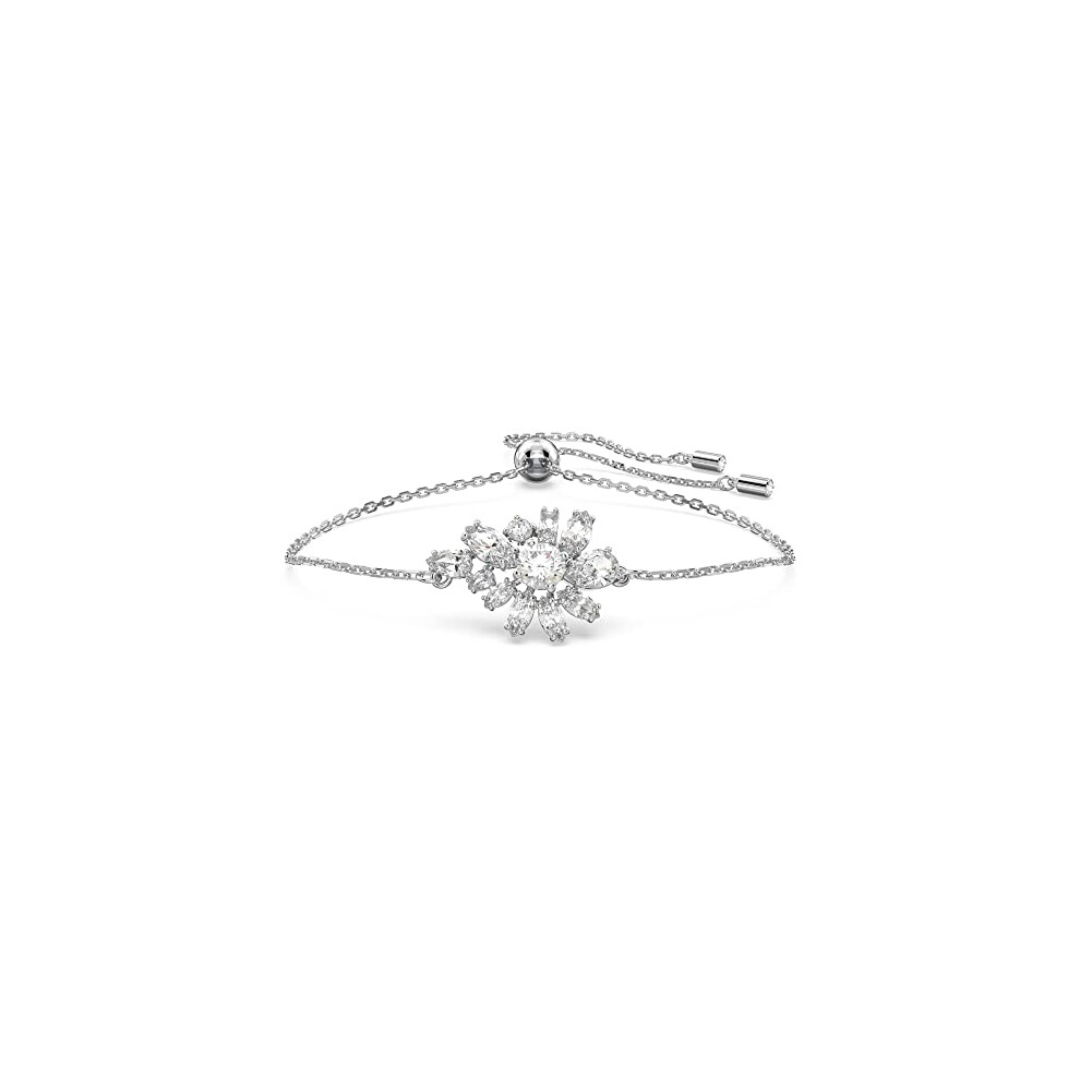 Swarovski Gema Adjustable Bracelet, Crystals In A Rhodium Plated From The Gema Collection Clear