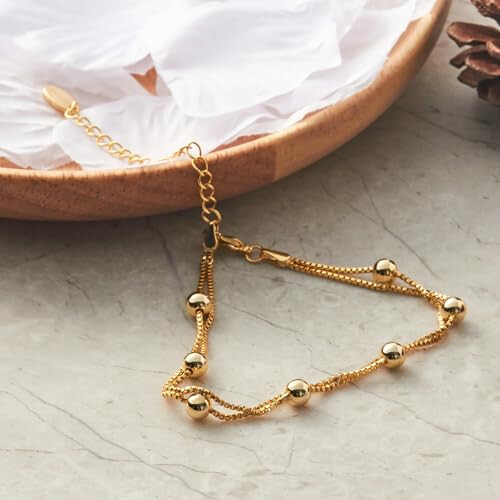 Philip Jones Jewellery Philip Jones Gold Plated Ball Bracelet 2