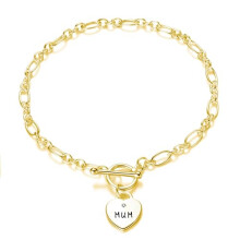 Philip Jones Gold Plated Mum Charm Bracelet Created with Zircondia? Crystals
