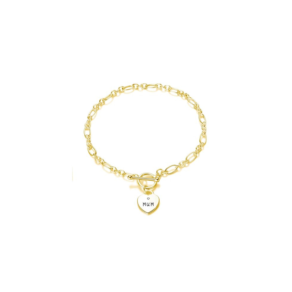 Gold Plated Mum Charm Bracelet Created With Zircondia® Crystals