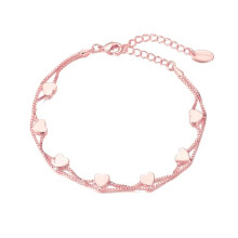 Philip Jones Rose Gold Plated Heart Bracelet