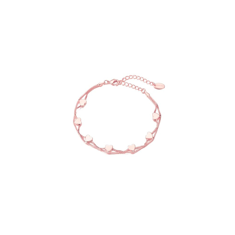 Philip Jones Jewellery Philip Jones Rose Plated Heart Bracelet Gold