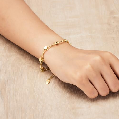 Philip Jones Jewellery Philip Jones Gold Plated Heart Bracelet 1